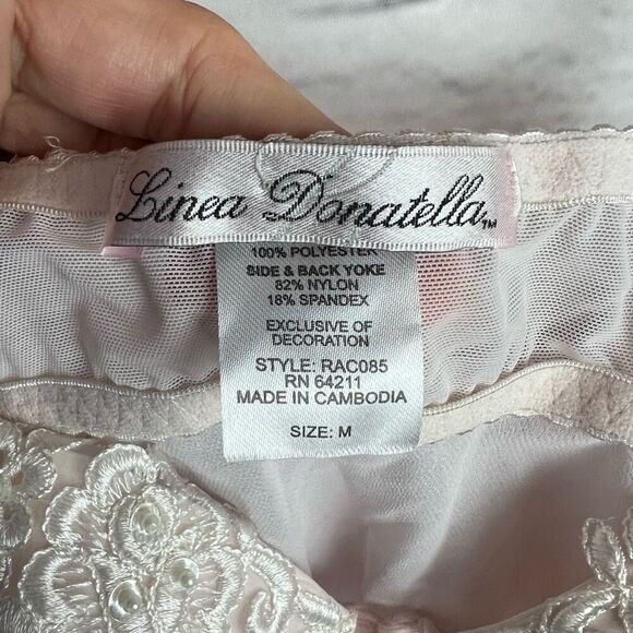 Linea Donatella Women's Lace Trim Chemise White Floral Size M - Picture 5 of 8